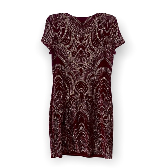 Jump Dress - Maroon/Burgundy with Gold Sparkles - Picture 3 of 4